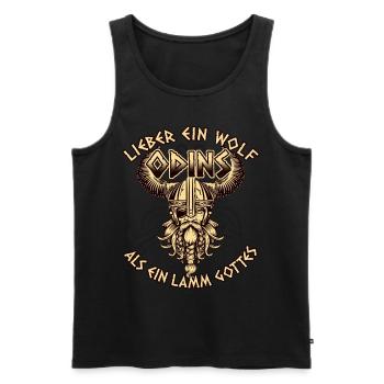 Lamm Gottes Wolf Odins Geschenk - Männer Premium Bio Tank Top - Schwarz - Vorne - Michal (187cm)