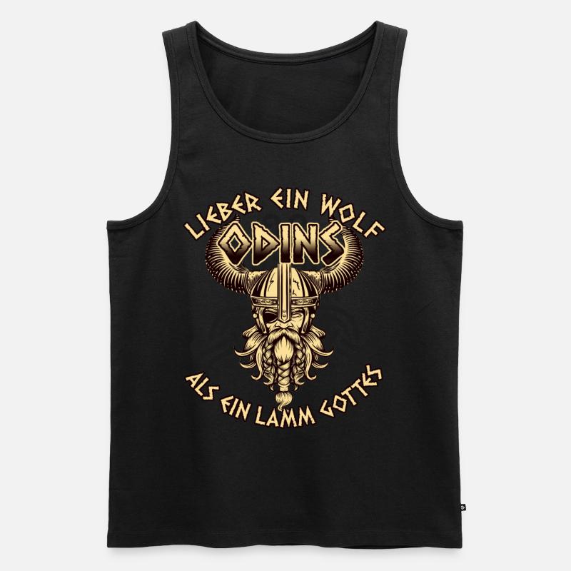 Lamm Gottes Wolf Odins Geschenk - Männer Premium Bio Tank Top - Schwarz