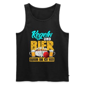 Kegeln - Männer Premium Bio Tank Top - Schwarz - Vorne - AI Model Male 178 light (178cm)