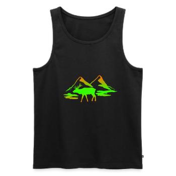 Elch Tier Geschenk - Männer Premium Bio Tank Top - Schwarz - Vorne - AI Model Male 178 light (178cm)