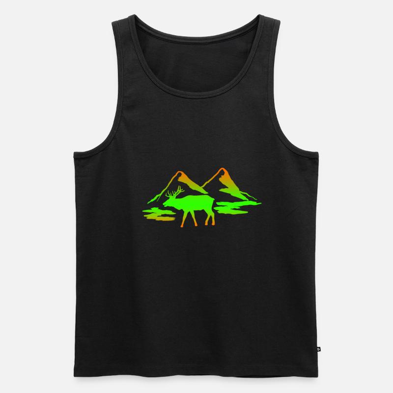 Elch Tier Geschenk - Männer Premium Bio Tank Top - Schwarz
