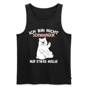 Ich bin nicht schwanger nur etwas mollig - Männer Premium Bio Tank Top - Schwarz - Vorne - Michal (187cm)