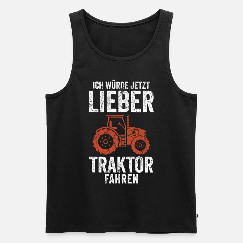Traktor Ernte - Männer Premium Bio Tank Top - Schwarz