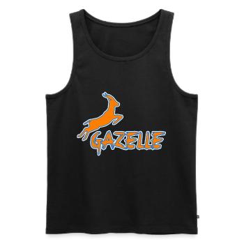 Gazelle cadeau animal - Débardeur bio Premium Homme - noir - Devant - AI Model Male 178 light (178cm)