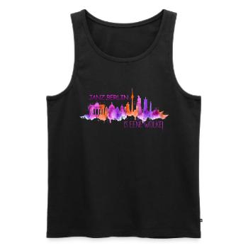 Skyline Berlin Janz Berlin is eene Wolke - Männer Premium Bio Tank Top - Schwarz - Vorne - Michal (187cm)