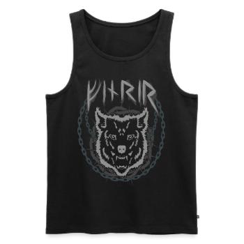 Fenrir Fenris Wolf Old Norse runes - Men's Premium Organic Tank Top - black - Front - Michal (187cm)
