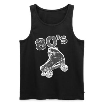 80s 80s 80s 80s patins à roulettes patins à roulettes - Débardeur bio Premium Homme - noir - Devant - AI Model Male 178 light (178cm)