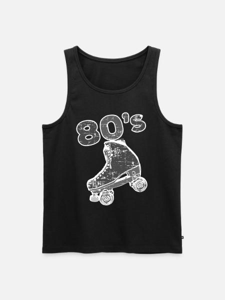 80s 80s eighties roller skates skates skate roller - Men's Premium Organic Tank Top - black