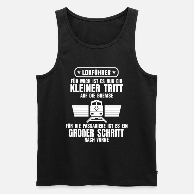 Lokführer Dampflok - Männer Premium Bio Tank Top - Schwarz
