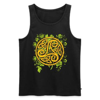 Triskele Celtic symbol - Men's Premium Organic Tank Top - black - Front - Michal (187cm)