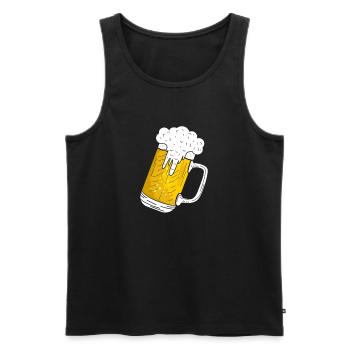 beer - Men's Premium Organic Tank Top - black - Front - Michal (187cm)