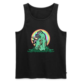 Unicorn Zombie Rainbow Unicorn Halloween - Men's Premium Organic Tank Top - black - Front - Michal (187cm)