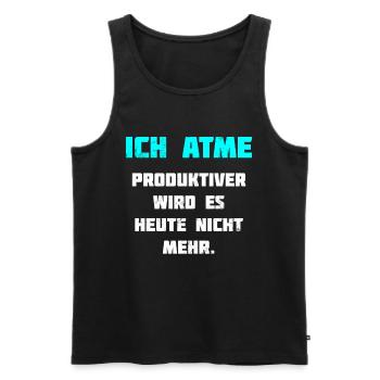 I breathe Funny saying Funny joke - Men's Premium Organic Tank Top - black - Front - Michal (187cm)