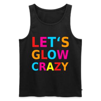 Let‘s Glow Crazy Retro Neon Party Schwarzlicht - Männer Premium Bio Tank Top - Schwarz - Vorne - AI Model Male 178 light (178cm)