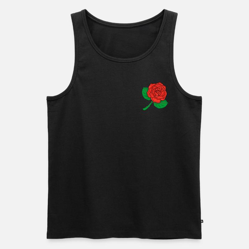 Rose - Männer Premium Bio Tank Top - Schwarz