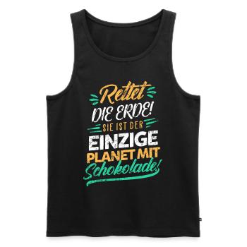 Chocolat protection climatique - Débardeur bio Premium Homme - noir - Devant - Michal (187cm)