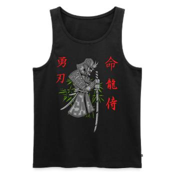 Samurai Krieger Japan - Männer Premium Bio Tank Top - Schwarz - Vorne - AI Model Male 178 light (178cm)