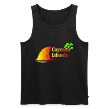 Îles Caïmans Pays Voyage Cadeau - Débardeur bio Premium Homme - noir - Devant - AI Model Male 178 light (178cm)