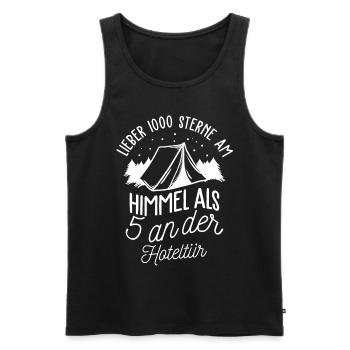 Camping Sterne - Männer Premium Bio Tank Top - Schwarz - Vorne - Michal (187cm)