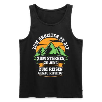 Camping Reise - Männer Premium Bio Tank Top - Schwarz - Vorne - Michal (187cm)