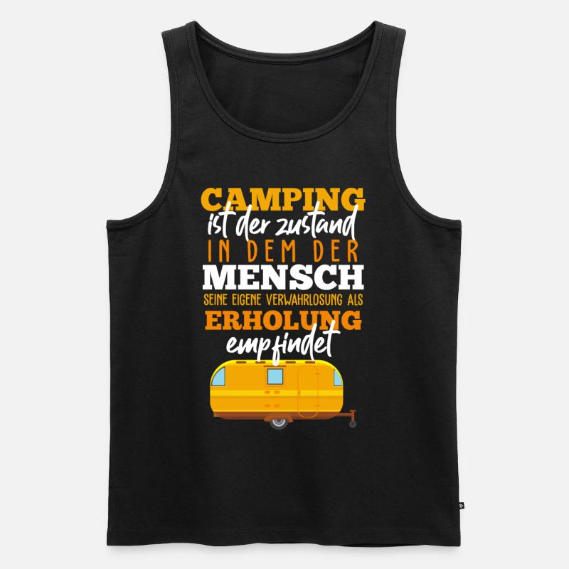 Camping Lustiger Spruch - Männer Premium Bio Tank Top - Schwarz