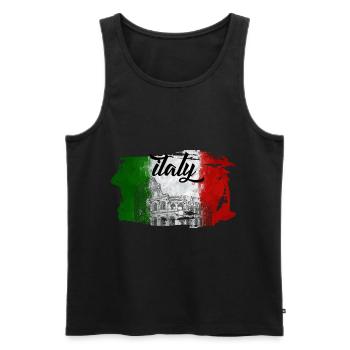 Cadeau voyage pays italie - Débardeur bio Premium Homme - noir - Devant - Michal (187cm)