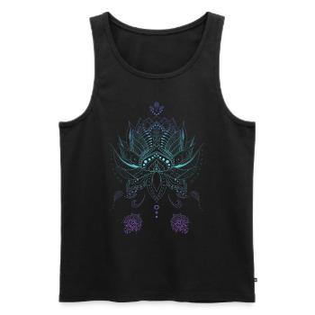 Décorations de mandala style Boho indien - Débardeur bio Premium Homme - noir - Devant - AI Model Male 178 light (178cm)