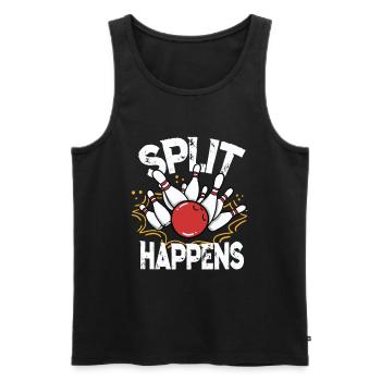 Strike Bowling Kegeln Shirt - Männer Premium Bio Tank Top - Schwarz - Vorne - AI Model Male 178 light (178cm)