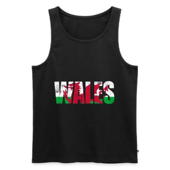 Cadeau de voyage pays Pays de Galles - Débardeur bio Premium Homme - noir - Devant - Michal (187cm)