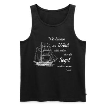 Wir Können Den Wind Nicht Ändern Aristoteles Zitat - Männer Premium Bio Tank Top - Schwarz - Vorne - AI Model Male 178 light (178cm)