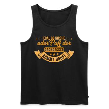 Dachdecker lustiger Spruch - Männer Premium Bio Tank Top - Schwarz - Vorne - AI Model Male 178 light (178cm)