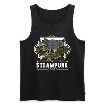 Steampunk Zepellin - Men's Premium Organic Tank Top - black - Front - Michal (187cm)