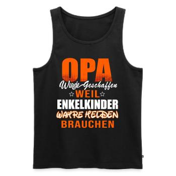 Opa - Wahrer Held - Männer Premium Bio Tank Top - Schwarz - Vorne - Michal (187cm)