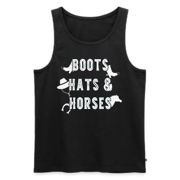 Western Westernhut western boots saying - Men's Premium Organic Tank Top - black - Front - AI Model Male 178 light (178cm)