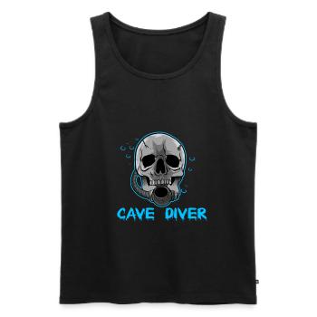 Cave Diving Hobby Sport Leisure Gift - Men's Premium Organic Tank Top - black - Front - AI Model Male 178 light (178cm)