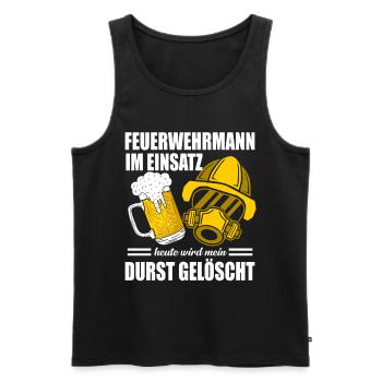 Firefighter Beer Quote Funny Firefighter Beer - Men's Premium Organic Tank Top - black - Front - AI Model Male 178 light (178cm)