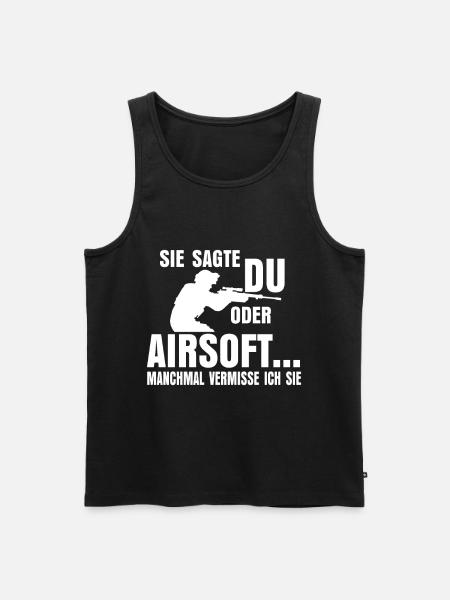 Airsoft Frau - Männer Premium Bio Tank Top - Schwarz