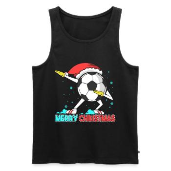 Joyeux noël, tamponner football garçons noël - Débardeur bio Premium Homme - noir - Devant - Michal (187cm)
