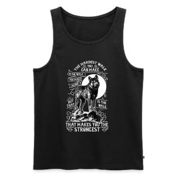 Lonely wolf - Men's Premium Organic Tank Top - black - Front - AI Model Male 178 light (178cm)