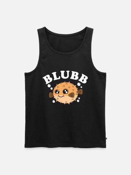 Blubb Kugelfisch - Männer Premium Bio Tank Top - Schwarz