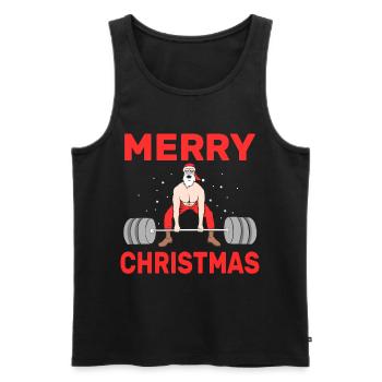 Merry Christmas Santa Claus Fitness Workout Gym - Männer Premium Bio Tank Top - Schwarz - Vorne - Michal (187cm)