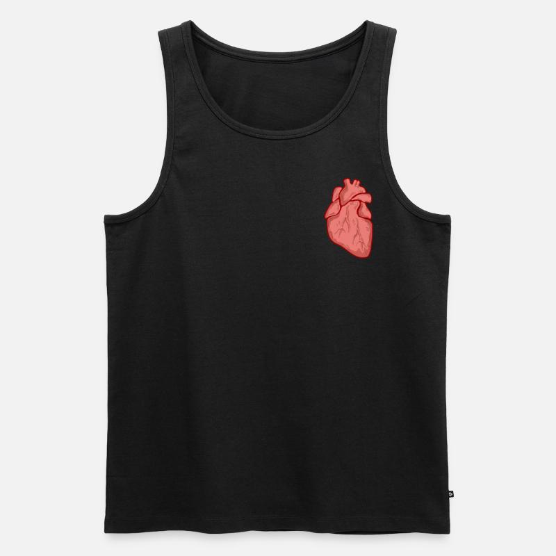 Realistisches Herz - Männer Premium Bio Tank Top - Schwarz