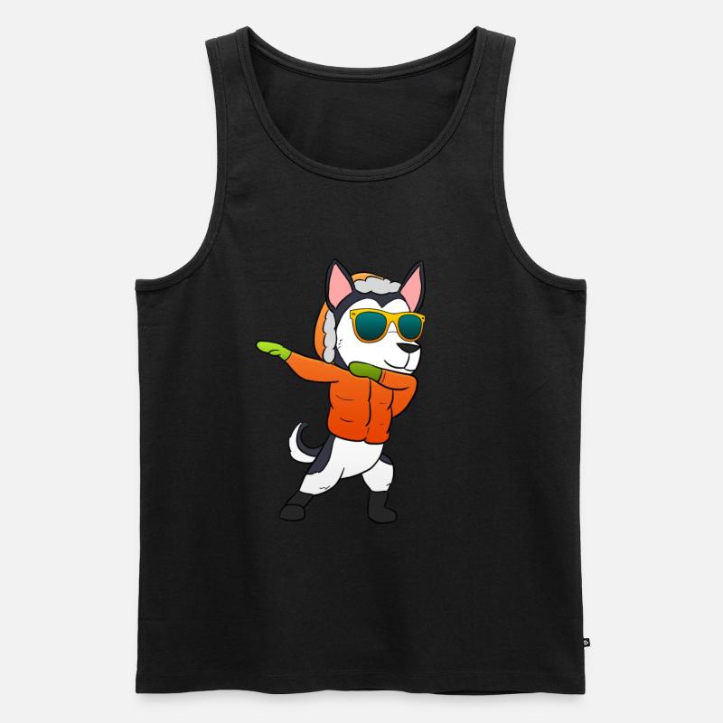 Husky Weihnachtsgeschenk - Männer Premium Bio Tank Top - Schwarz