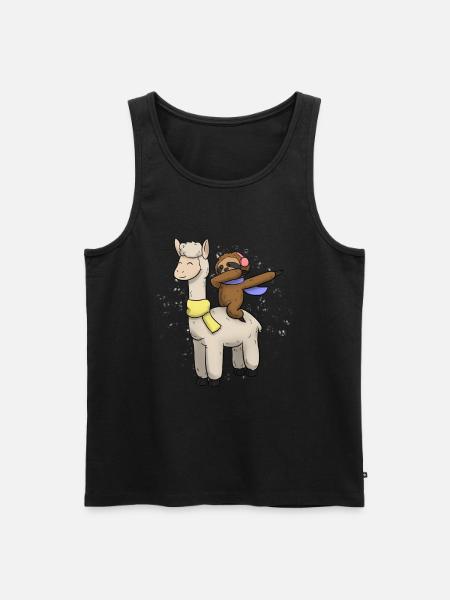Lama sloth Christmas present - Men's Premium Organic Tank Top - black