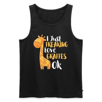 Giraffe Tierliebe - Männer Premium Bio Tank Top - Schwarz - Vorne - AI Model Male 178 light (178cm)