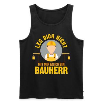 Client House Construction - Men's Premium Organic Tank Top - black - Front - AI Model Male 178 light (178cm)