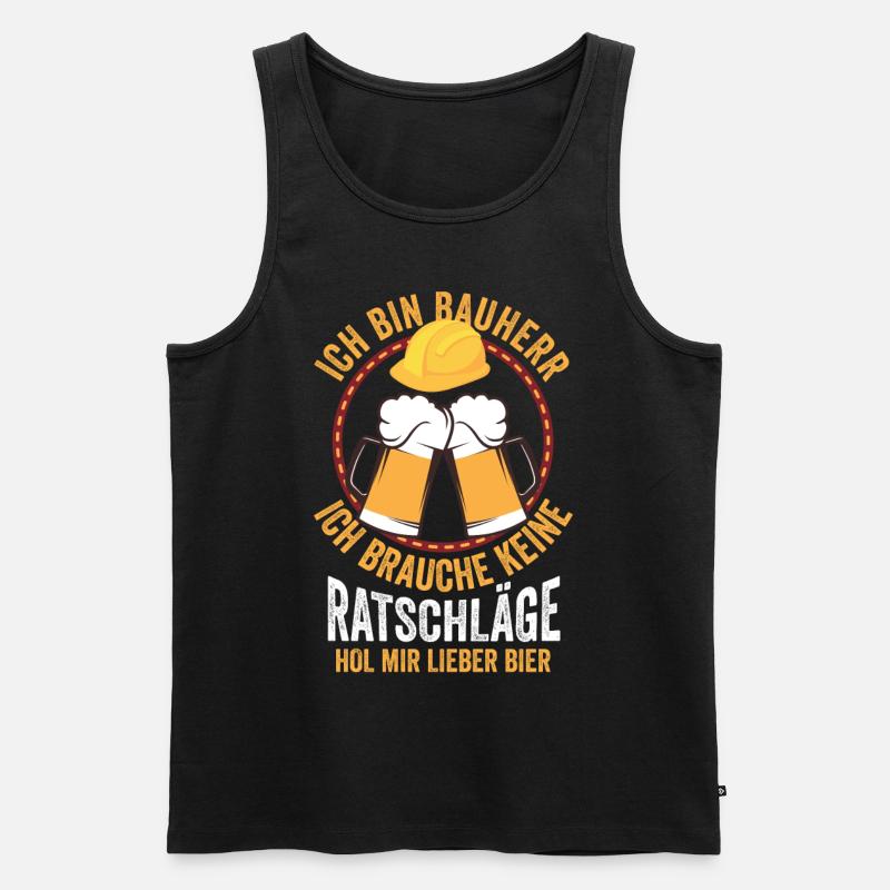 Bauherr Bier - Männer Premium Bio Tank Top - Schwarz