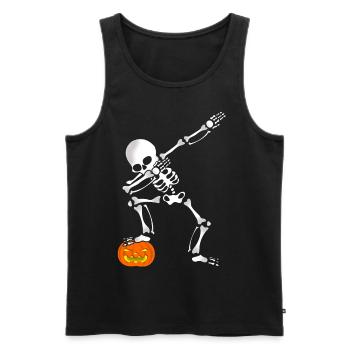 Dabbing Skeleton Halloween Skeleton - Men's Premium Organic Tank Top - black - Front - AI Model Male 178 light (178cm)