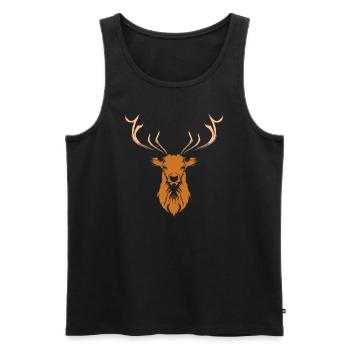 Deer head deer antlers deer antlers - Men's Premium Organic Tank Top - black - Front - AI Model Male 178 light (178cm)