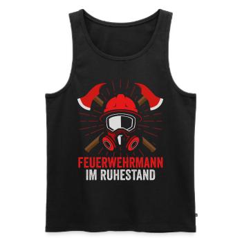 Fire Brigade Pension - Men's Premium Organic Tank Top - black - Front - Michal (187cm)